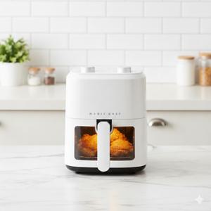 매직쉐프 에어프라이어 4.5L MAF-Y550IV 투명창 바스켓 에어프라이기 간편세척