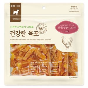 건강한육포 닭가슴살말이 고구마 300g 강아지간식