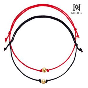 골드앤 14K 심플 골드볼 3mm 매듭팔찌1 +1(블랙+레드)