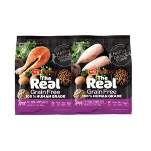 하림펫푸드 더리얼 캣 GF 크런치 어덜트 2개(닭고기 1kg+연어1kg)