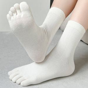 여성용 럭셔리 발가락 중목 양말 10켤레