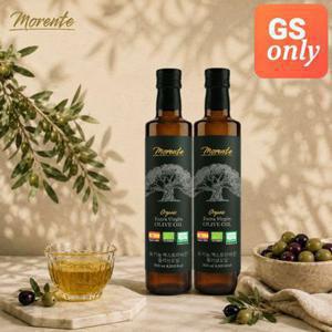 [최종가27900원][GS단독] 모렌테 유기농 냉압착 엑스트라버진 올리브오일 500ml 2병