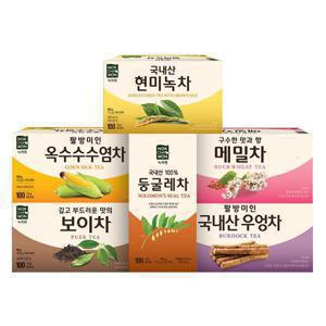 [녹차원] 사무실 600티백세트(현미녹차,우엉차,둥글레차,보이차,메밀차,옥수수수염차)