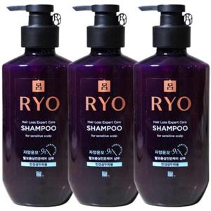 려 자양윤모 9ex 두피케어 샴푸 민감두피용 400ml x3개