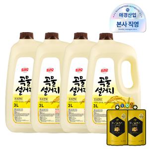 트리오 곡물설거지 우리현미 3L, 4개+프로폴리스 애플 주방세제 300ml 증정, 2개