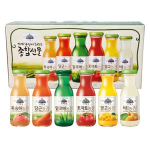 웅진 가야 종합선물세트 180ml x 24병 과일음료모음 병주스