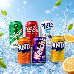 탄산음료 코카콜라 밀키스 칠성사이다 환타 오렌지 파인애플 웰치스 355ml