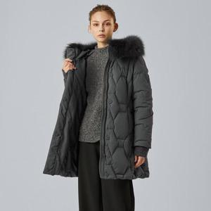 *역시즌세일*[정가 399,000원] 유로모피 폭스 퍼 퀼팅 구스다운 하프 코트