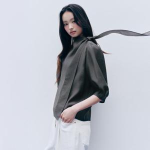 LINE [라인어디션]리본타이 블라우스 NNWBLQE640