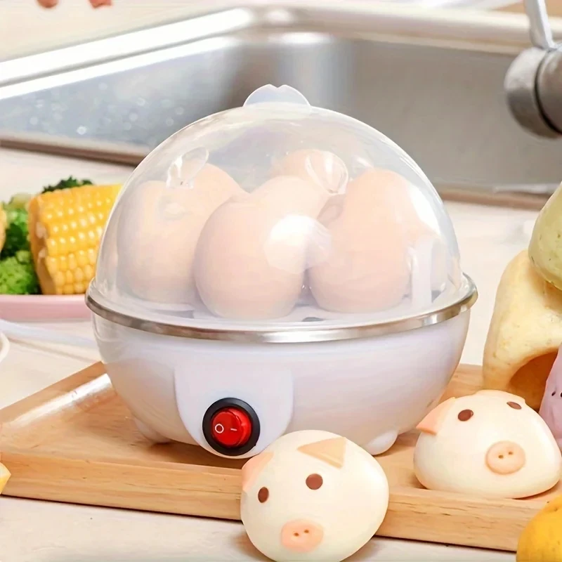 7개의 계란을 담을 수 있는 자동 계란찜기, 다기능 찜 계란/커스터드 메이커, 가정용 아침식사 주방 가전