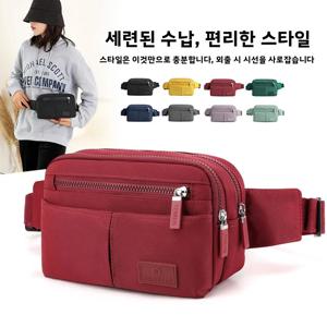 새로운 크로스보더 여성용 멀티 레이어 싱글 숄더 슬링백 캐주얼 방수 나일론 체스트백 패션 휴대용 여성용 허리백