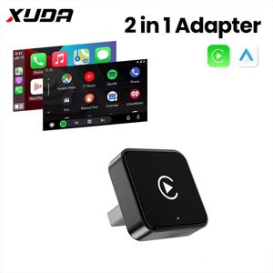 새로운 2in1 유선-무선 CarPlay 어댑터, 안드로이드 오토 동글, 고품질 차량용 액세서리 스마트 박스 5GHz WiFi 타입-C/USB