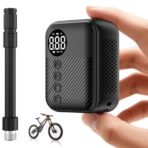 카선 미니 휴대용 전기 자전거 펌프 무선 타이어 공기 주입기 150Psi 최대 480mAh 배터리 디스플레이 포함