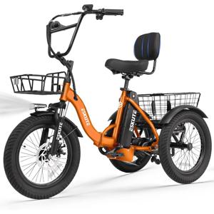 접이식 3륜 전기 자전거 1200W 모터 624Wh 배터리 18MPH 성인용 팻 타이어 삼륜차