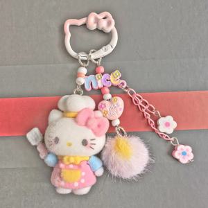 새로운 플러시 헬로키티 MIU 시리즈 도파민 폰 펜던트 DIY 가방 참 키체인 액세서리 패션 장난감 펜던트