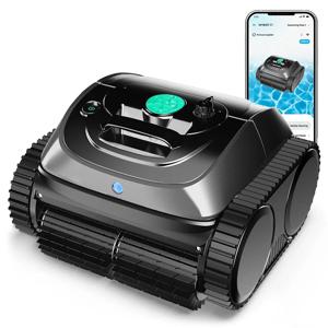 무선 로봇 수영장 청소기 WYBOT C1 / OS800 앱 제어로 바닥, 벽, 수선을 청소하는 로봇, 120분 작동