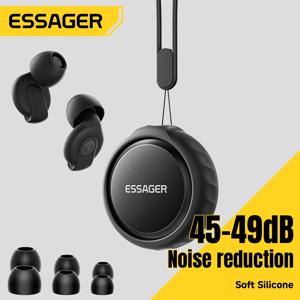 Essager 소음 제거 수면 귀마개 45-49dB 소음 방지 청력 보호 수면 작업 연구 여행을 위한 실리콘 소프트 귀마개