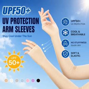 UPF50+ 여름용 자외선 차단 아이스 슬리브, 남녀공용 운전/사이클링용 투명 UV 차단 쿨링 슬리브