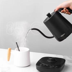 800ml 구스넥 전기 주전자 핸드 브루 커피 포트 보온 포트 304 스테인리스 스틸 티포트 스마트 온도 조절 물 주전자