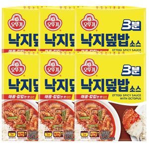 오뚜기 3분 낙지 덮밥소스 매운맛 150g 6개