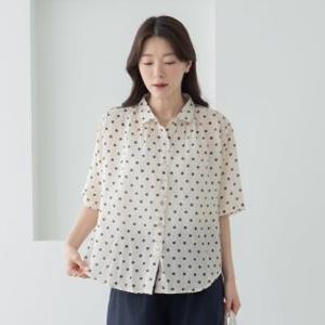 엄마옷 마담4060 도트반소매 중년여성 데일리 블라우스 -RBL2605104-