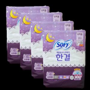 쏘피 한결 생리대 슈퍼롱 에이 20개입 x 4개