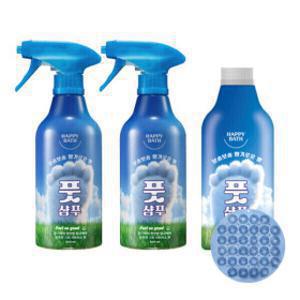 해피바스 필쏘굿 풋샴푸 500ml 2개+리필 본품 500ml +해피바스 풋 브러쉬 매트 1EA 증정
