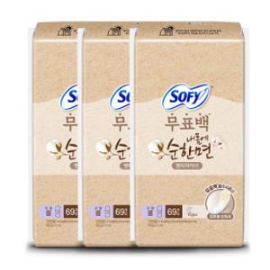 쏘피 순한면 무표백 속커버 라이너 롱 69P x 3개