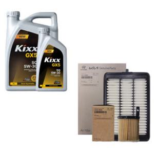 디올뉴 코나 SX2 1.6 가솔린 터보 킥스 GX5 5W30 5L 엔진오일 순정 필터 세트