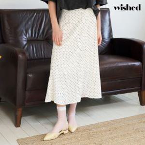 도트 포인트 허리 밴딩 롱 스커트 (WIDBSK005)
