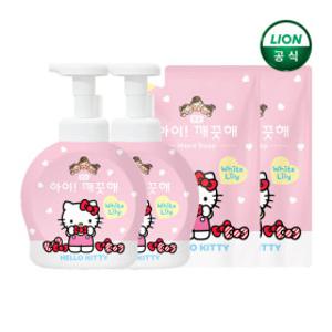 아이깨끗해X헬로키티 핸드워시 본품 490ml 2개+리필 450ml 2개