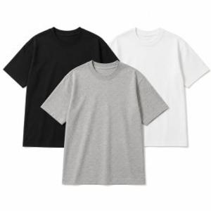 20수 코마사 순면 100% 비침없는 기본 남자 여자 무지 세미 오버핏 티셔츠 반팔티 라운드 면티