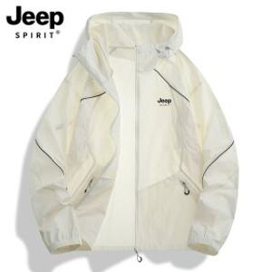 JEEP SPIRIT냉감 바람막이 후드집업 남녀공용 자외선차단 여름 등산골프 러닝 초경량 점퍼