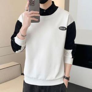 스타일아유 레이어드 스타일 남성 맨투맨 가을 루즈핏 배색 캐주얼 카라 긴팔 티셔츠 TS2994