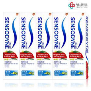 센소다인치약 약국판매용 오리지널 플러스 대용량 160gx5개 유칼립투스향 플라그 충치 구취