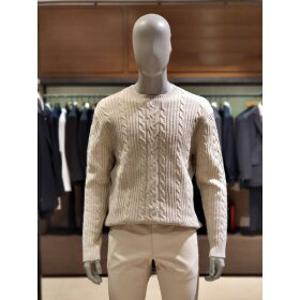 갤러리아 킨록 F/W 루즈핏 케이블 라운드 니트 베이지 (TIY39)