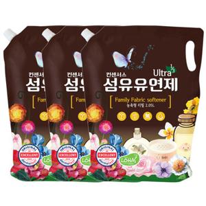 (2가지향) 컨센서스 고농축 섬유유연제(리필) 2.05L x3개 베이비로션 베이비파우더