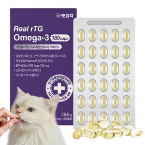 펫생각 리얼 rTG 오메가3 고양이 영양제 180캡슐 (6개월분)