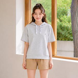 [MAISON PEACH] 여아 주니어 레이어드 크롭 후드 티셔츠