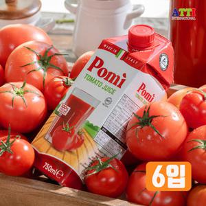 포미 착즙 100% 노지재배 이탈리아산 토마토주스 750ml x 6개