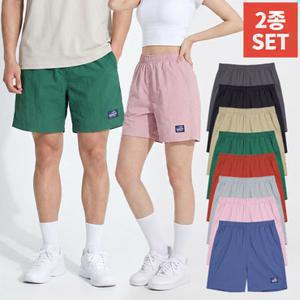 [2장세트] 남녀공용 8 color 타슬란소재 패치 썸머 팬츠 비치스트로크(U6SOPP17)