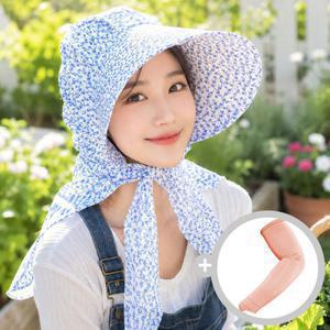 [팔토시 증정] 넥커버 여성 작업모 햇빛차단 농사모자 자외선차단 그늘막 여름모자