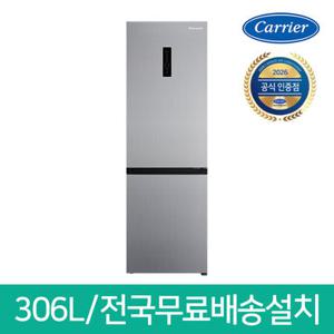 캐리어 클라윈드 KRFC-306ATLSW 306L 콤비 냉장고 전국무료배송설치