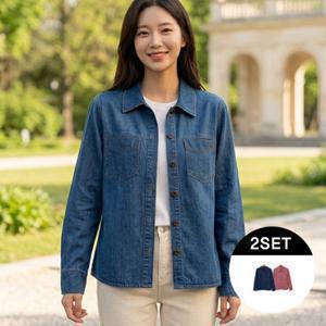 제이에비뉴 코튼 블렌디드 에센셜 데님 셔켓 2종 FM253F0214SH