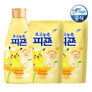 피죤 초고농축 섬유유연제 써니가든 1L 용기 x 1개+1.3L 리필 x 2개