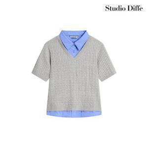 스튜디오디페 셔츠 블록 니트 [런칭 가격 59,900원]