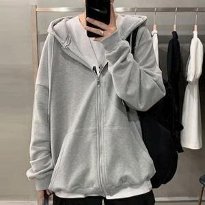 남자 여자 무지 데일리 얇은 후드집업 후드티 봄 가을 그레이 블랙