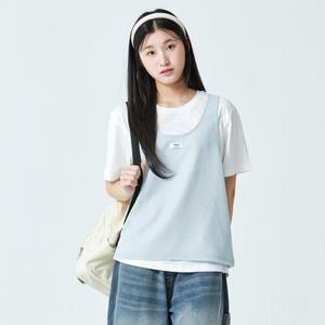 [소이] 여자 여름신상 4부니트라이크조끼레이어드티(26M5482)
