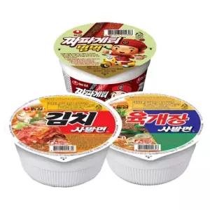 농심컵라면 6입X3개 총18개(짜파게티범벅/김치사발면/육개장사발면 선택)