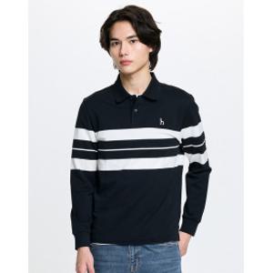 26SS 시즌오프블랙 패턴 긴팔 피케 폴로셔츠 HZTS6A204BK